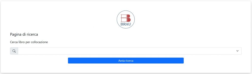 Sito per la geolocalizzazione dei volumi conservati in BRAU