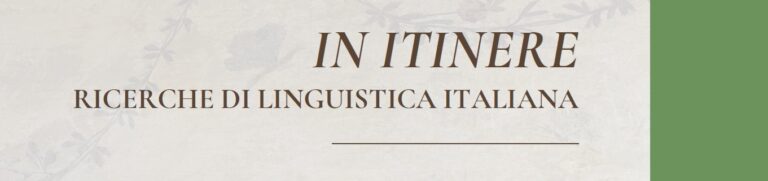 In itinere Ricerche di linguistica italiana - 20 maggio 2026